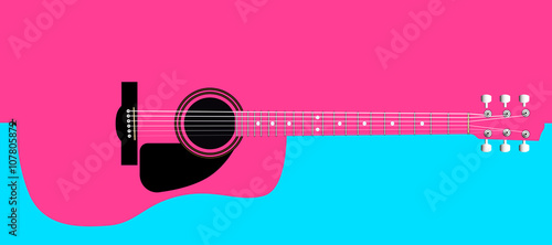 Pink Acoustic Guitar Background