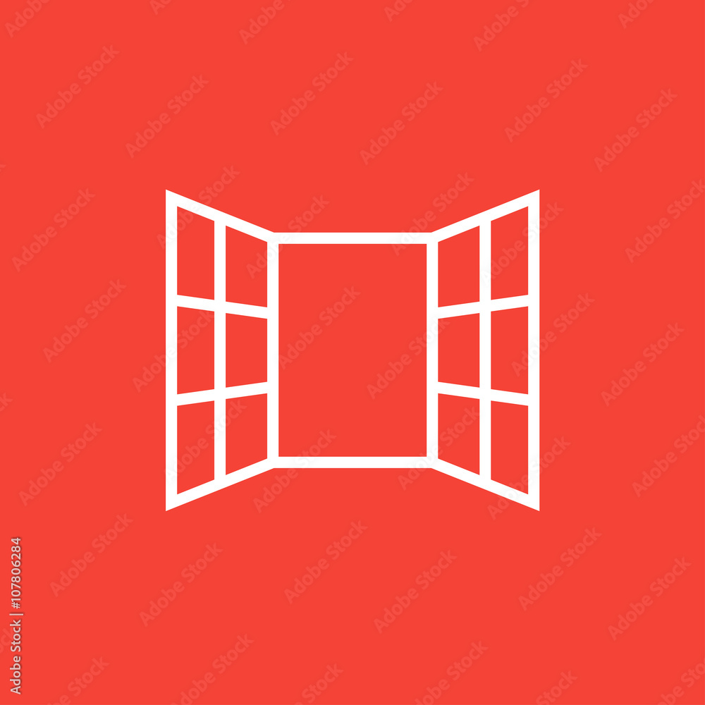 Open windows line icon. Open windows line icon.