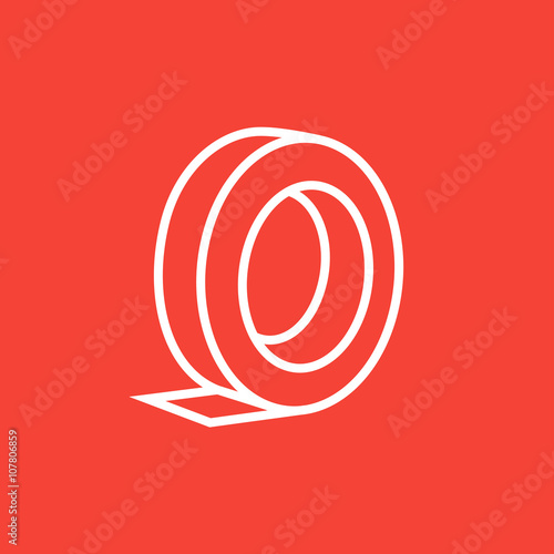 Roll of adhesive tape line icon.