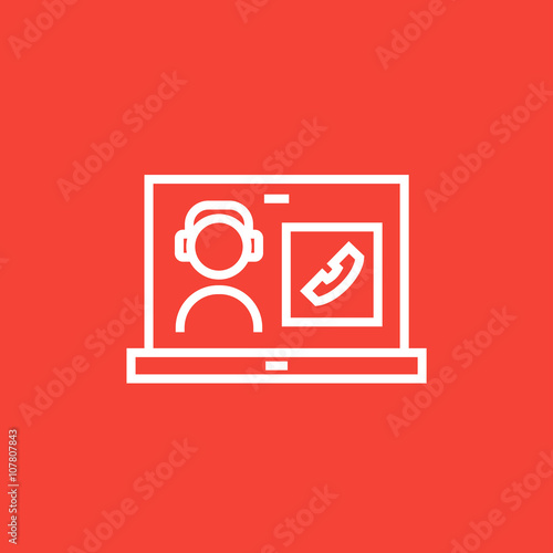Online education line icon.