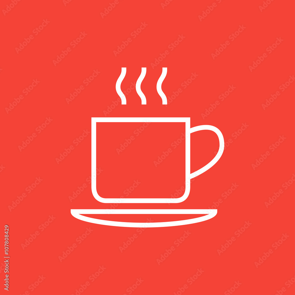 Cup of hot drink line icon.