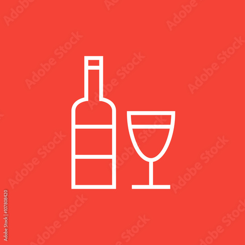 Bottle of wine line icon.