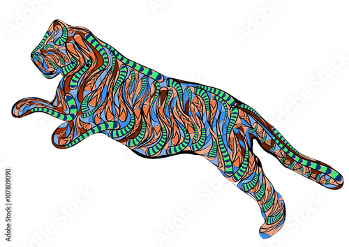 ethnic running tiger