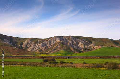 Sicily hills in the spring season photo