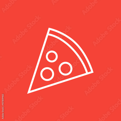 Pizza slice line icon.