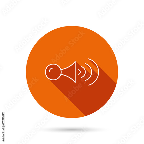 Klaxon signal icon. Car horn sign.