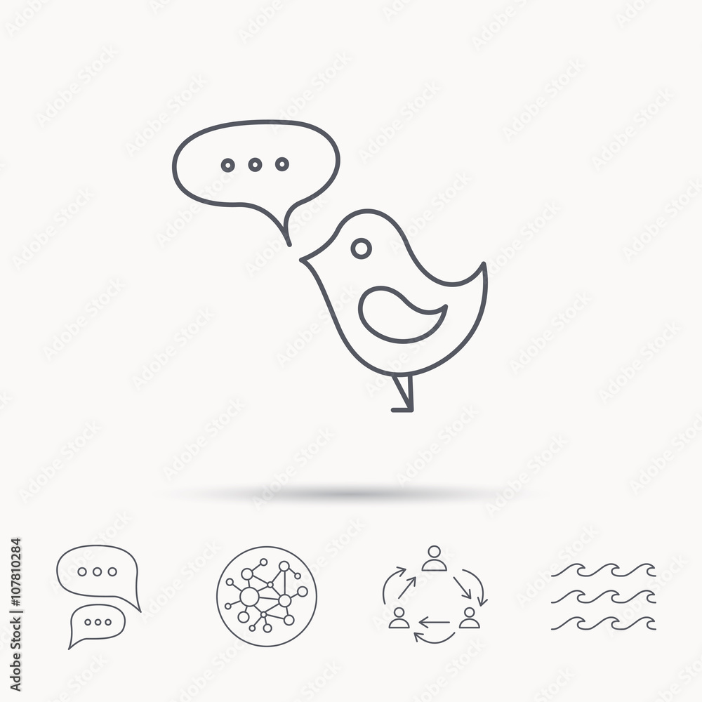 Bird with speech bubble icon. Short messages. Bird with speech bubble icon. Short messages.