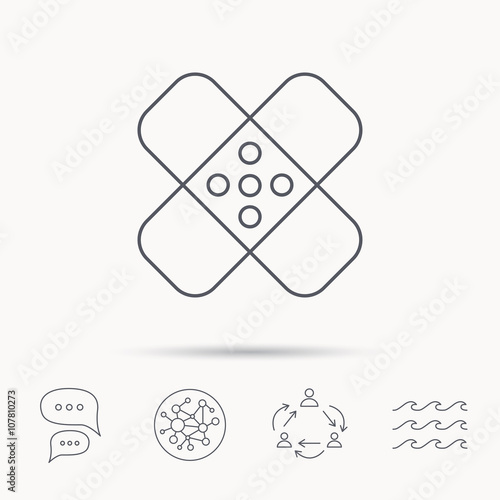 Medical plaster icon. Injury fix sign.