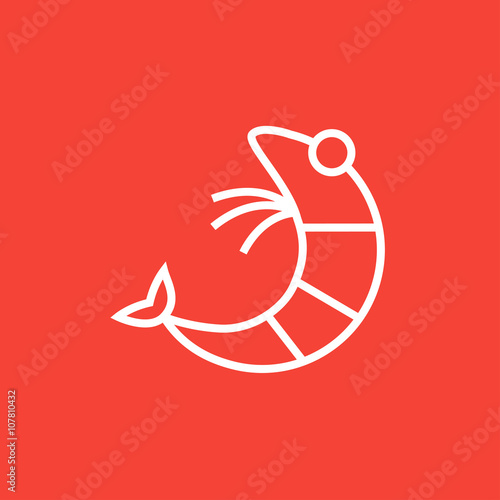 Shrimp line icon.