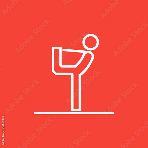 Man practicing yoga line icon.