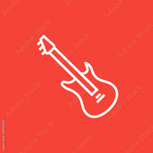 Electric guitar line icon.
