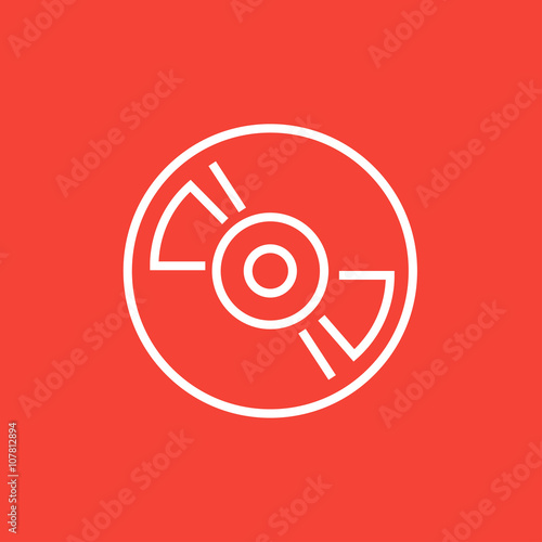 Reel tape deck player recorder line icon.