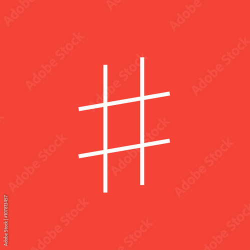 Hashtag symbol line icon.