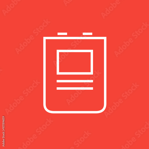 Heart defibrillator line icon.