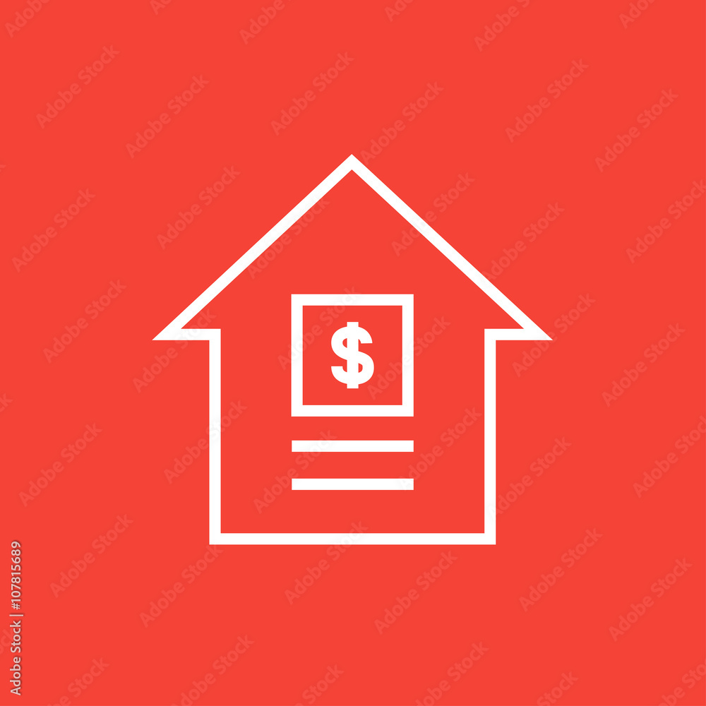House with dollar symbol line icon. House with dollar symbol line icon.