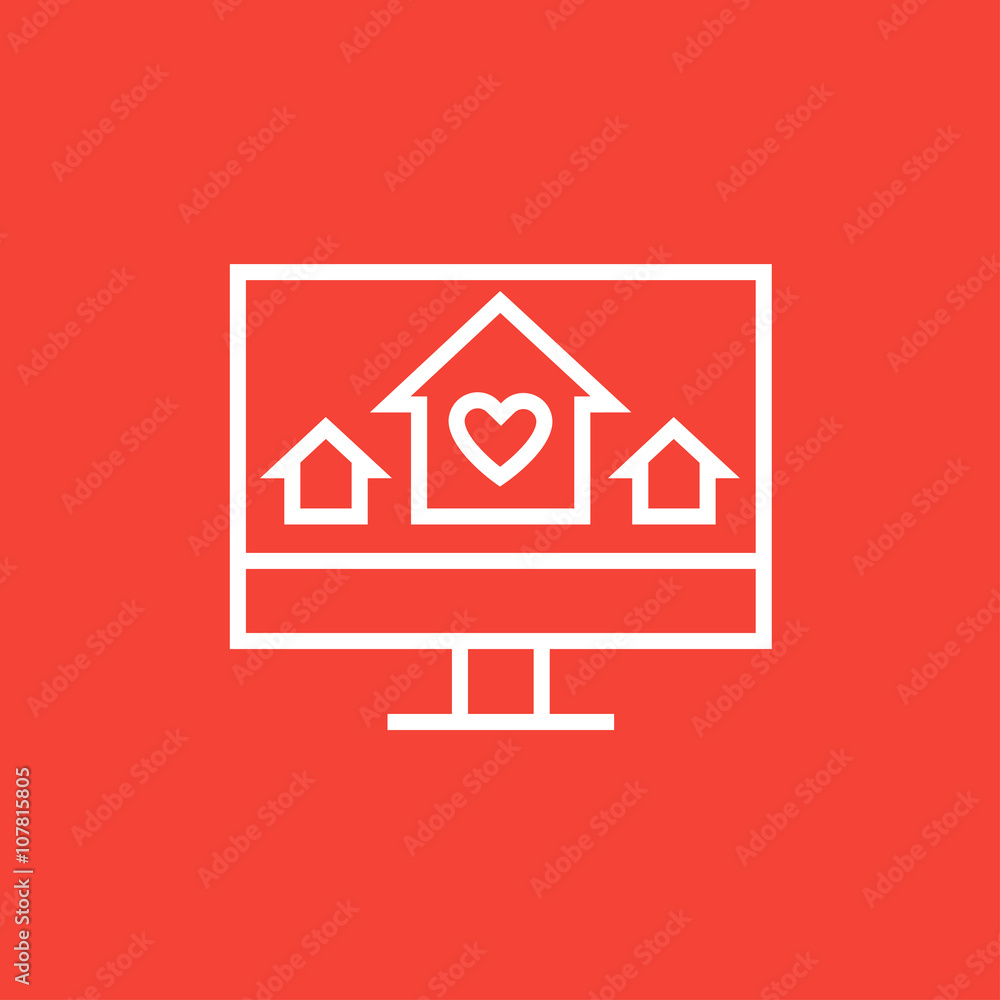 Smart house technology line icon. Smart house technology line icon.