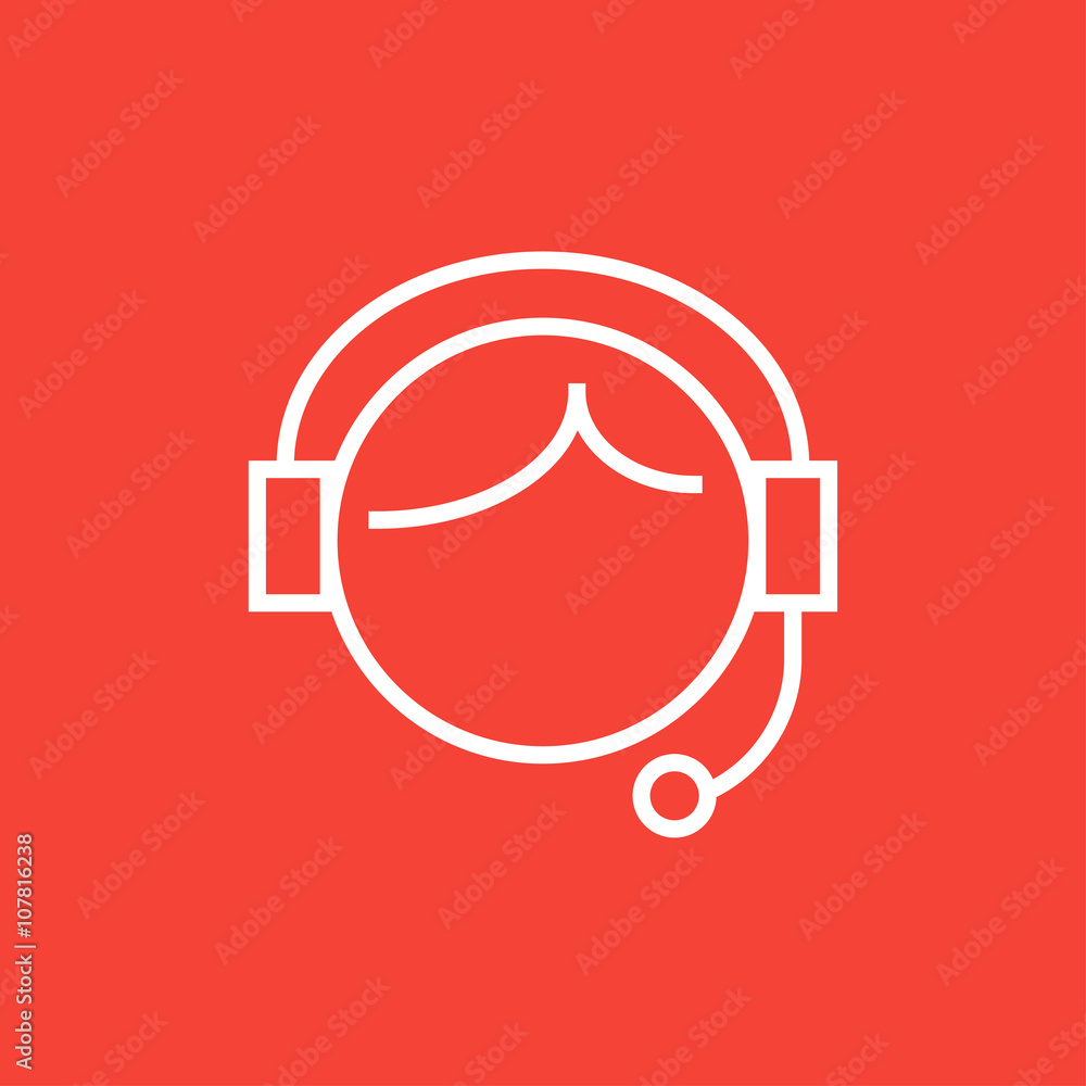 Customer service line icon. Adobe Stock