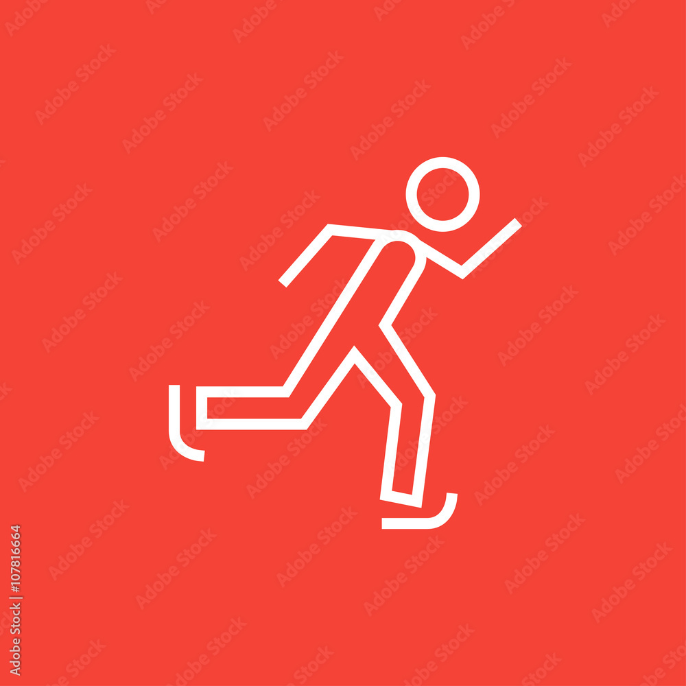 Speed skating line icon. Speed skating line icon.