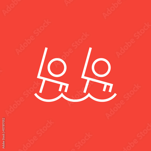 Synchronized swimming line icon.