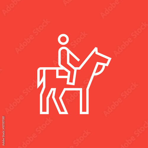 Horse riding line icon.