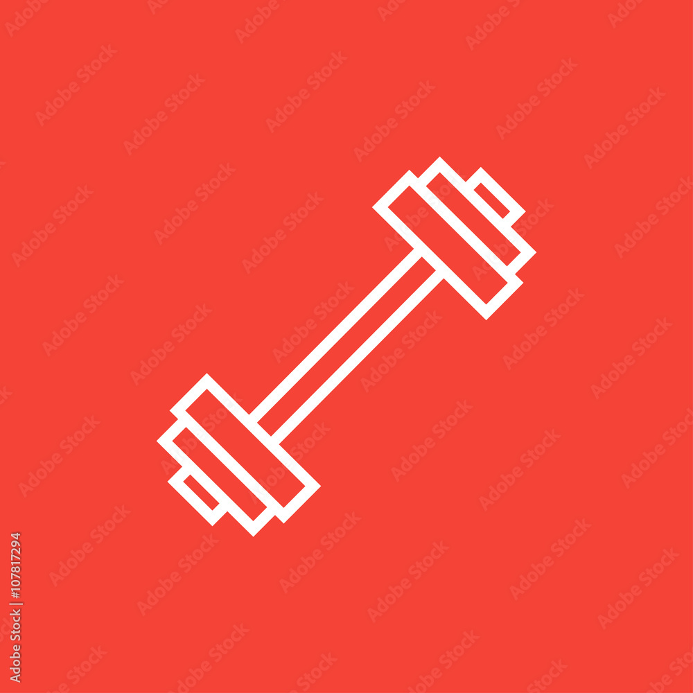 Dumbbell line icon. Dumbbell line icon.
