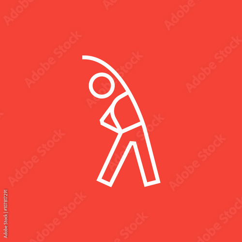 Man making exercises line icon.