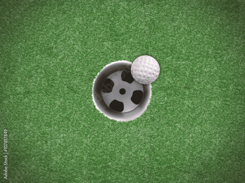 golf ball on the edge of golf cup