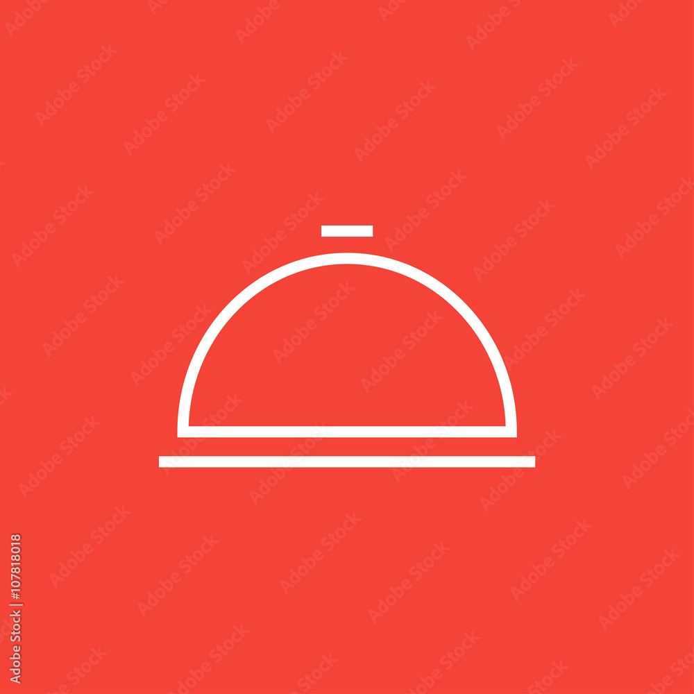 Restaurant cloche line icon.