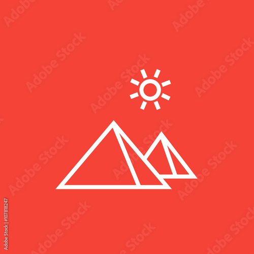 Egyptian pyramids line icon 