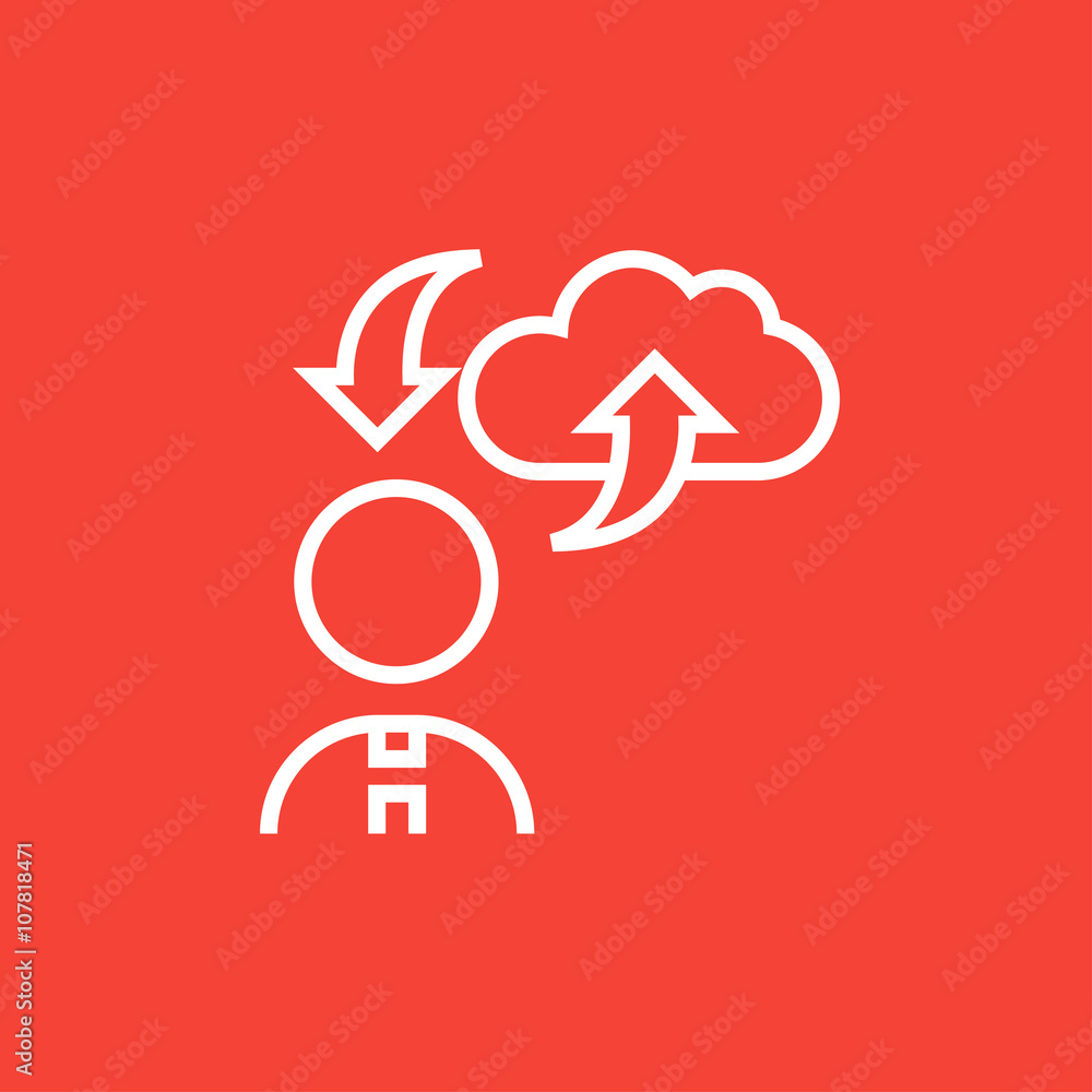 Cloud computing line icon. Cloud computing line icon.