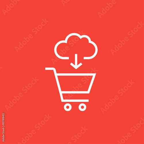 Online shopping line icon.