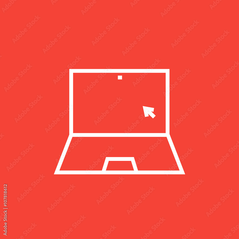 Laptop with cursor line icon. Laptop with cursor line icon.