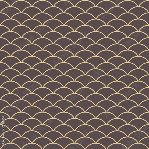 Seamless vector ornament. Modern geometric pattern with repeating golden wavy lines