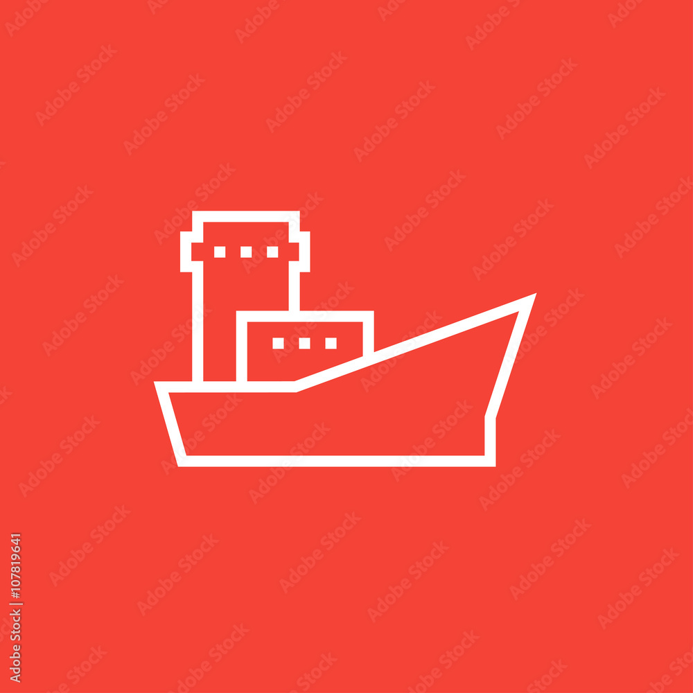 Cargo container ship line icon. Cargo container ship line icon.