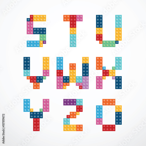 Alphabet blocks style vector set.