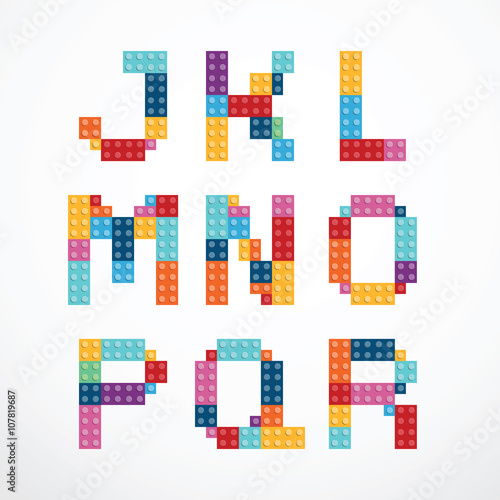 Alphabet blocks style vector set.