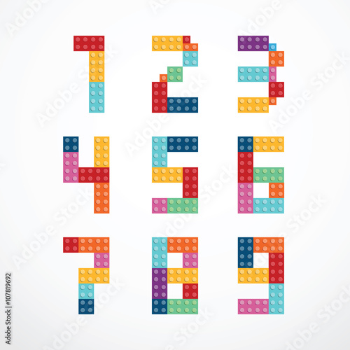 Alphabet blocks style vector set..