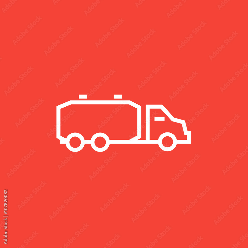 Truck liquid cargo line icon. Truck liquid cargo line icon.