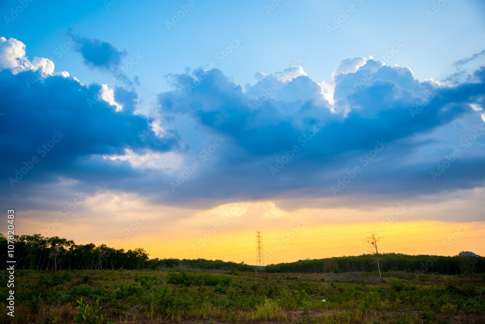 Beautiful sky at garden Beautiful sky at garden