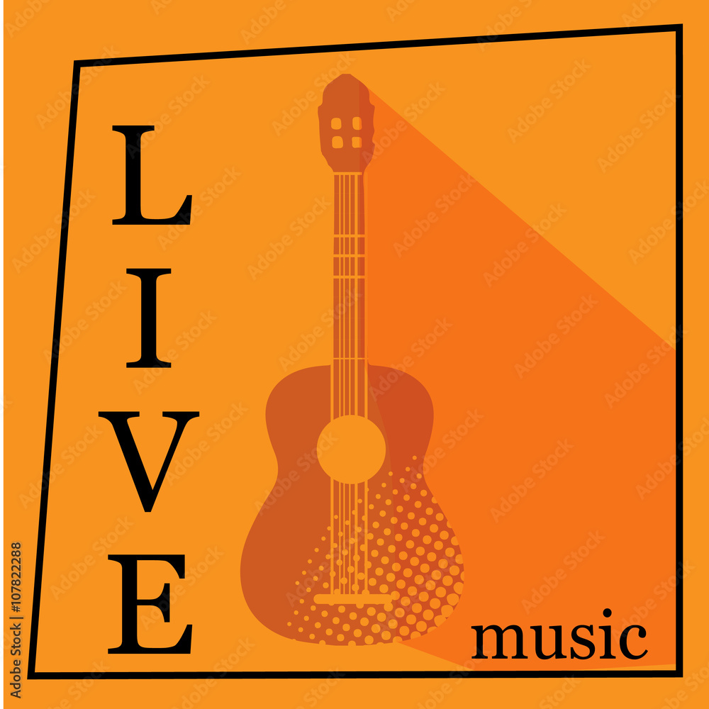 Live Music vector poster template. Can use for concert promotion in ...