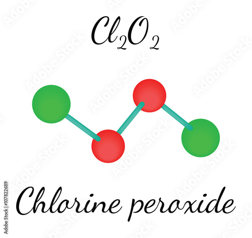 Cl2O2 chlorine peroxide molecule photo