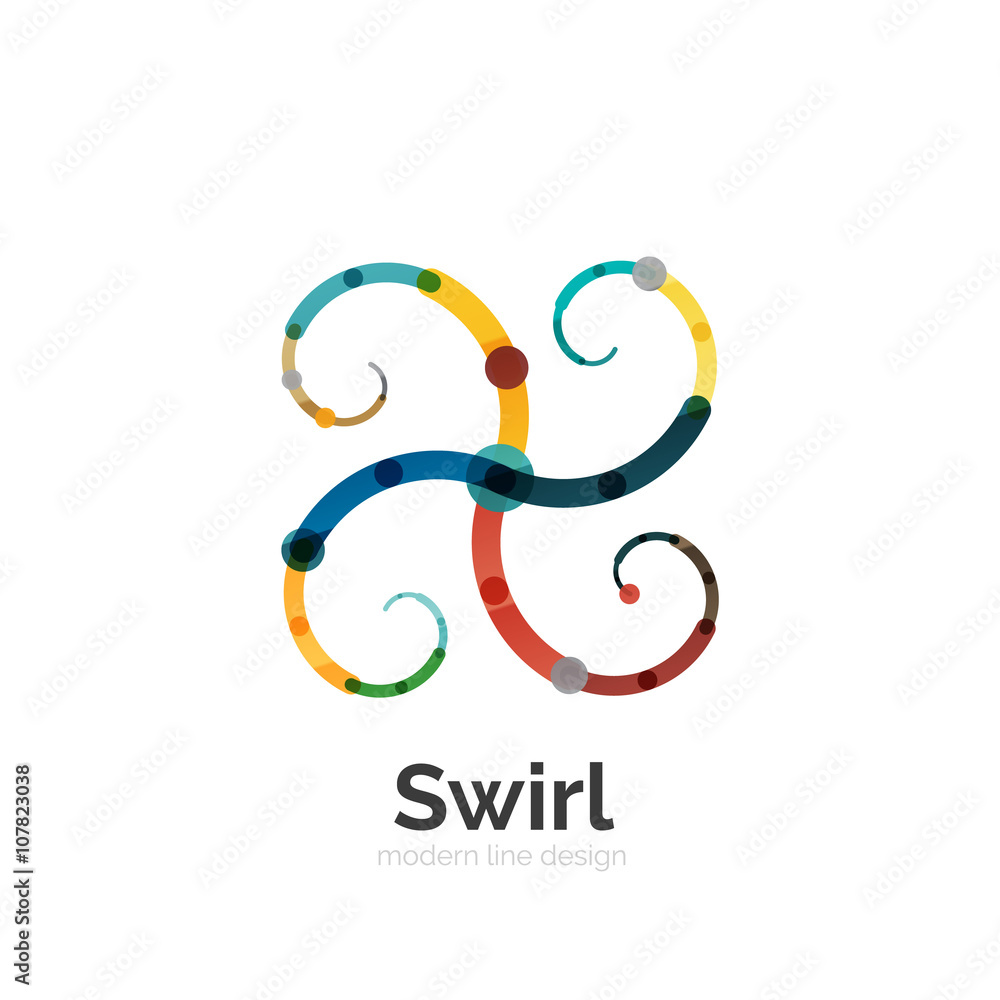Obraz premium Vector swirl circle logo