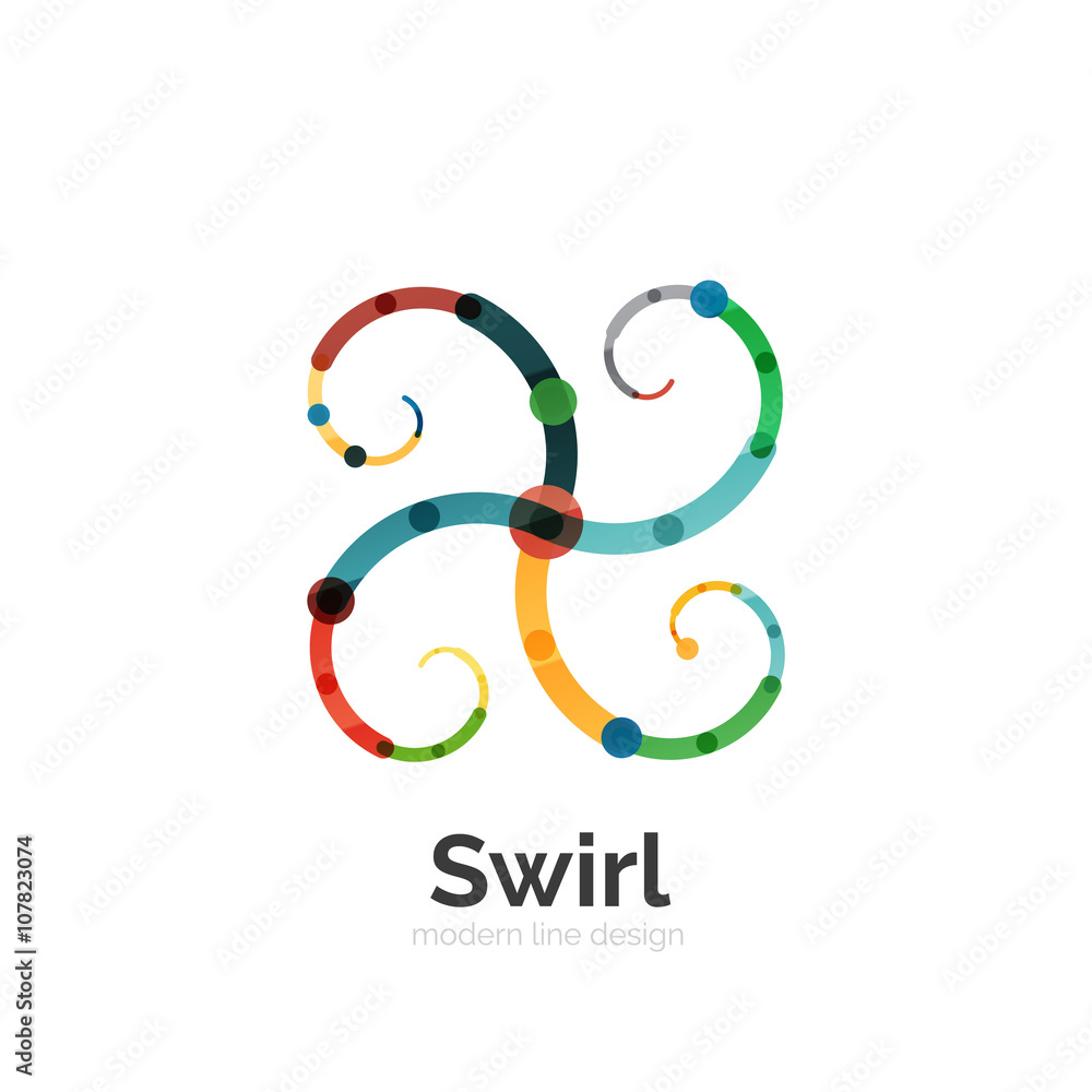 Obraz premium Vector swirl circle logo