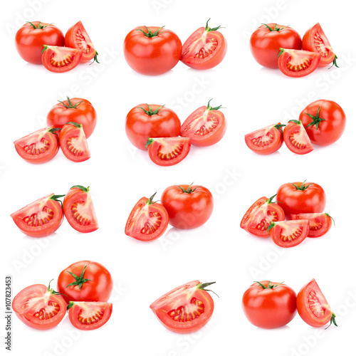 Red Tomatoes on white background