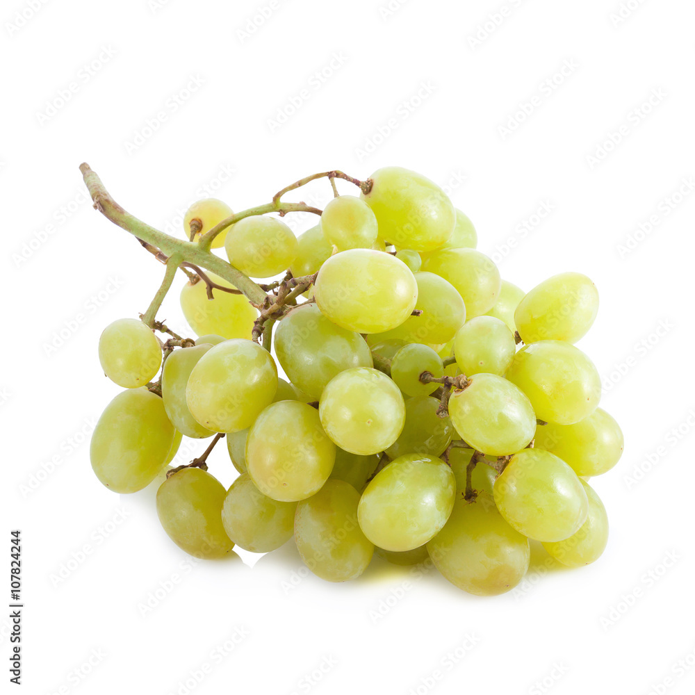 Fresh green grapes isolated on white background Fresh green grapes isolated on white background