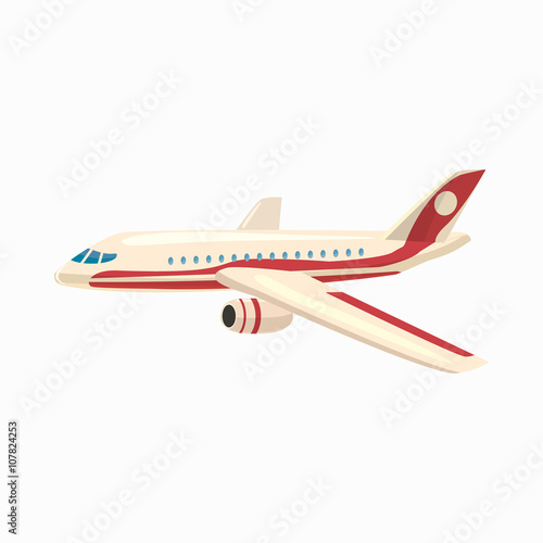Airplane icon, cartoon style