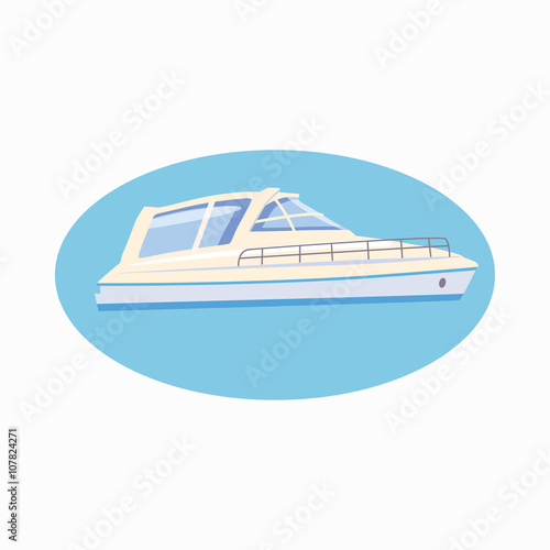 Yacht icon, cartoon style © ylivdesign