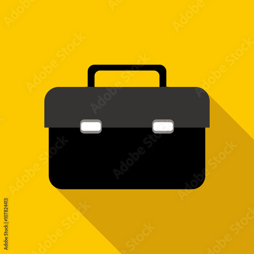 Business briefcase icon, flat style