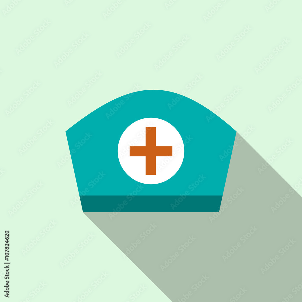 Nurse cap icon, flat style Nurse cap icon, flat style