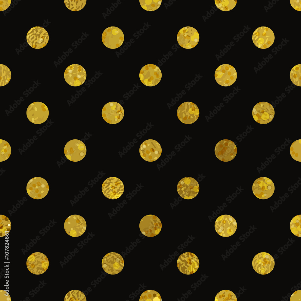 Black And Gold Polka Dot Background